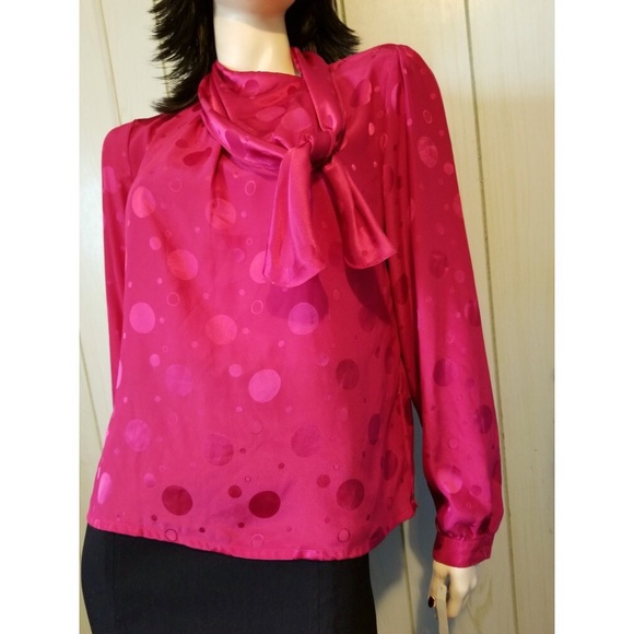 Vintage 80s Secretary Bubble Print TIENECK Blouse NWT - Picture 1 of 6